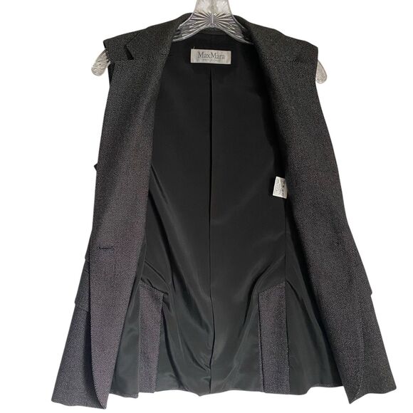 Max Mara Tweed Vest Sleeveless Jacket US 8 IT 42 Gray Wool Career Business - Picture 7 of 11